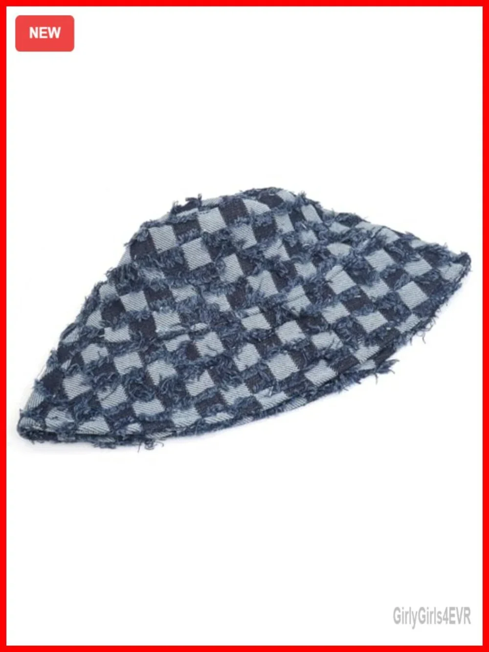 Vintage Wash Cotton Bucket Hat Checkerboard Fishermen Sun Cap